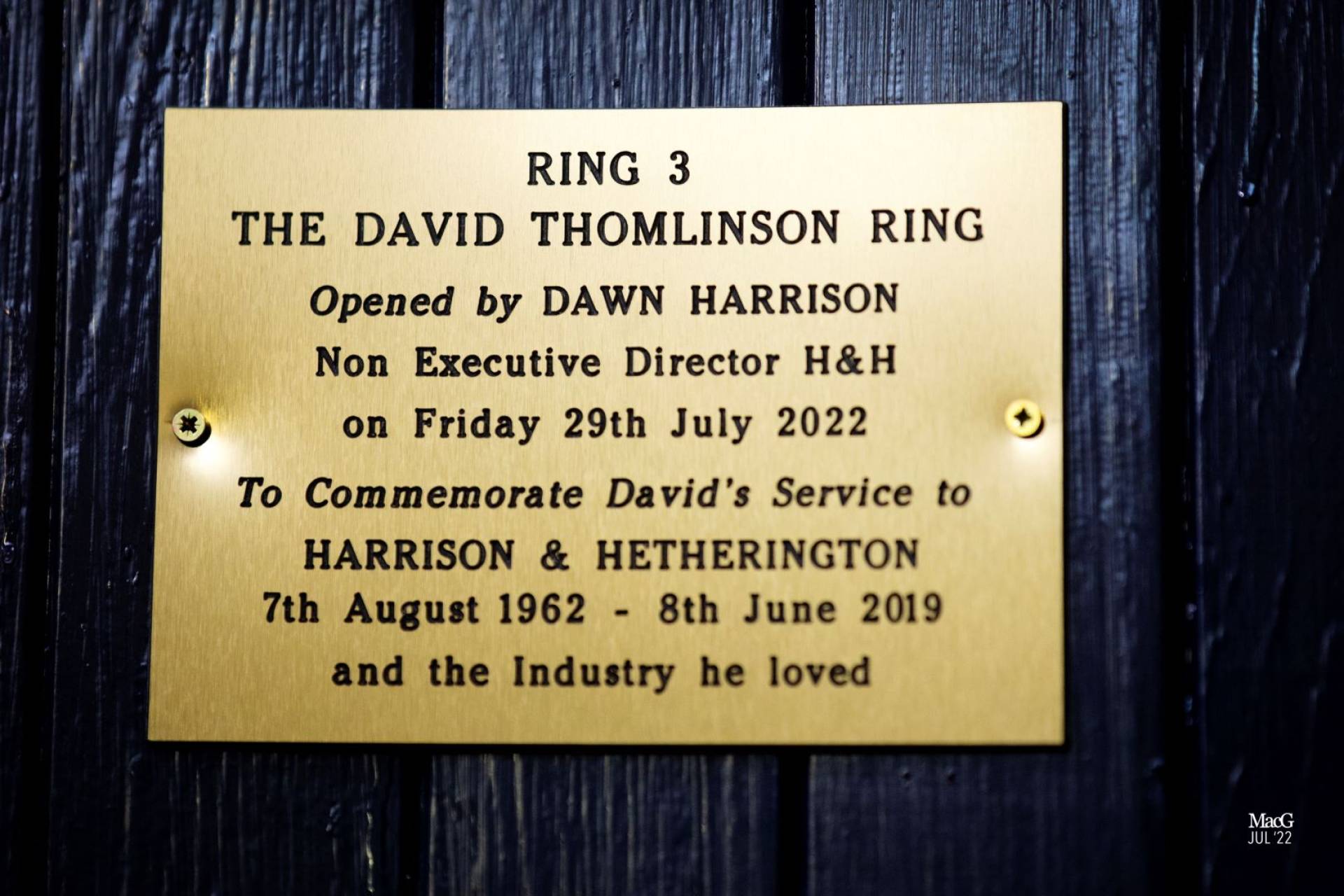 Tribute Paid to Inspirational Auctioneer, David Thomlinson | HH Group PLC
