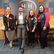 Richard Rankin with our three chosen H&H Charities for 2024 at the start of the year: Growing Well, RABI & RSABI