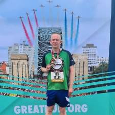 Ian completes his first half marathon in a respectful time of 2 hours 13 minutes to raise funds for our chosen charity GNAAS.  Well done Ian!