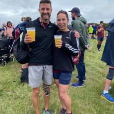 Richard and Victoria with a well deserved pint after the Great North Run which Richard completed in 1 hour, 37 minutes (and that's with a dodgy knee).  Well done!
